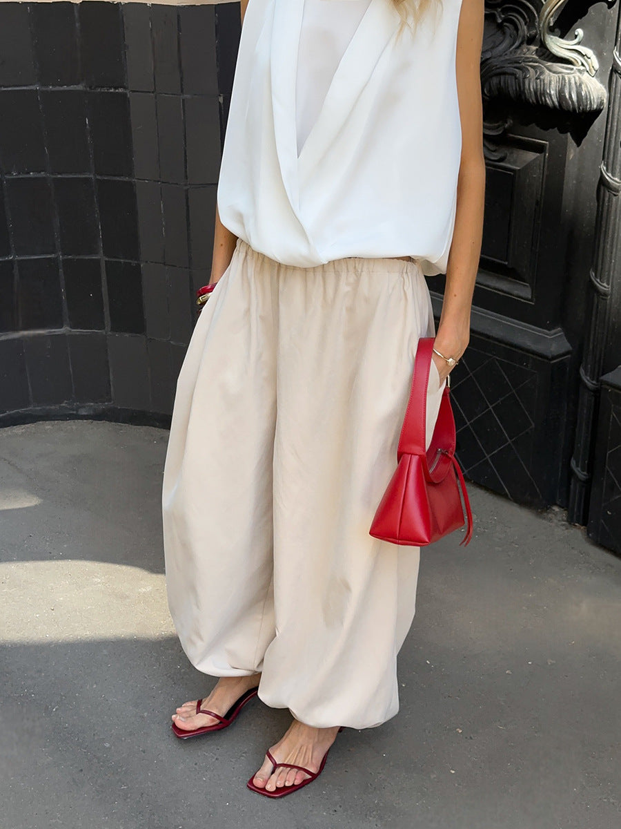 Geraldine Cotton Wide-Leg Balloon Pants