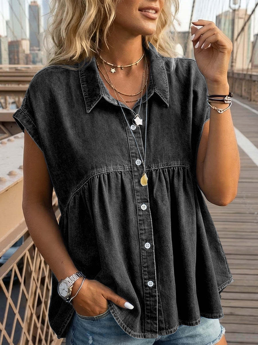 Opal Casual Imitation Denim Blouse
