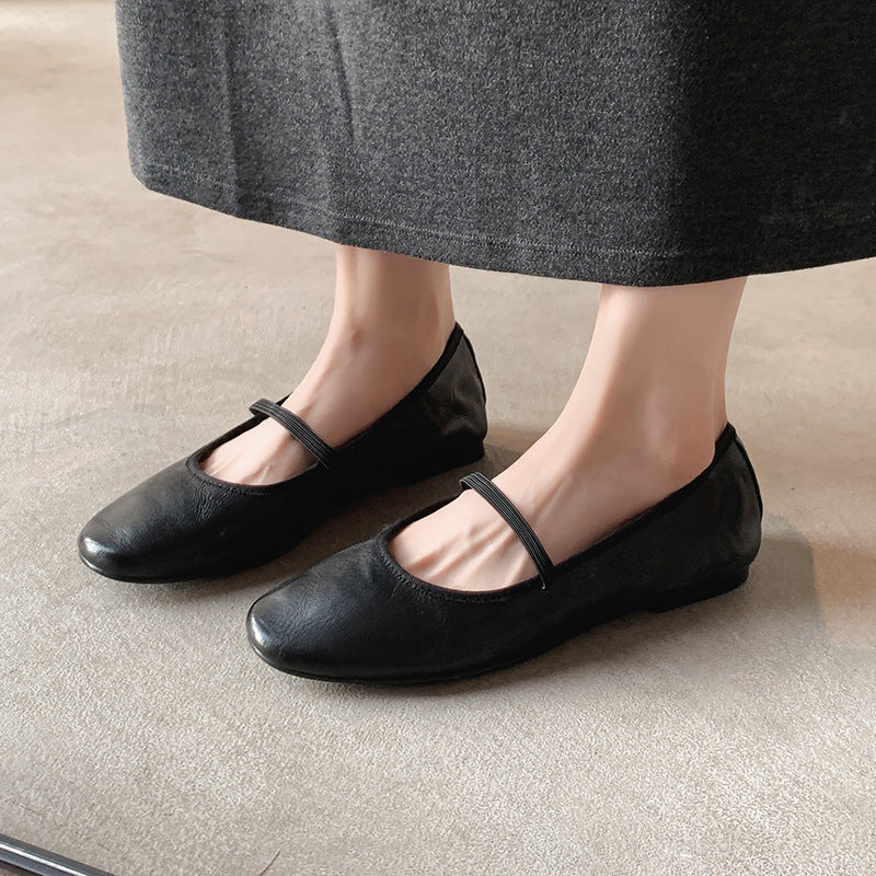 Jovita Leather Soft-Sole Mary Jane Flats