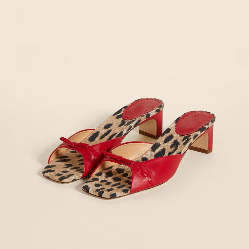 Maison Bow Detail Kitten Heel Mules