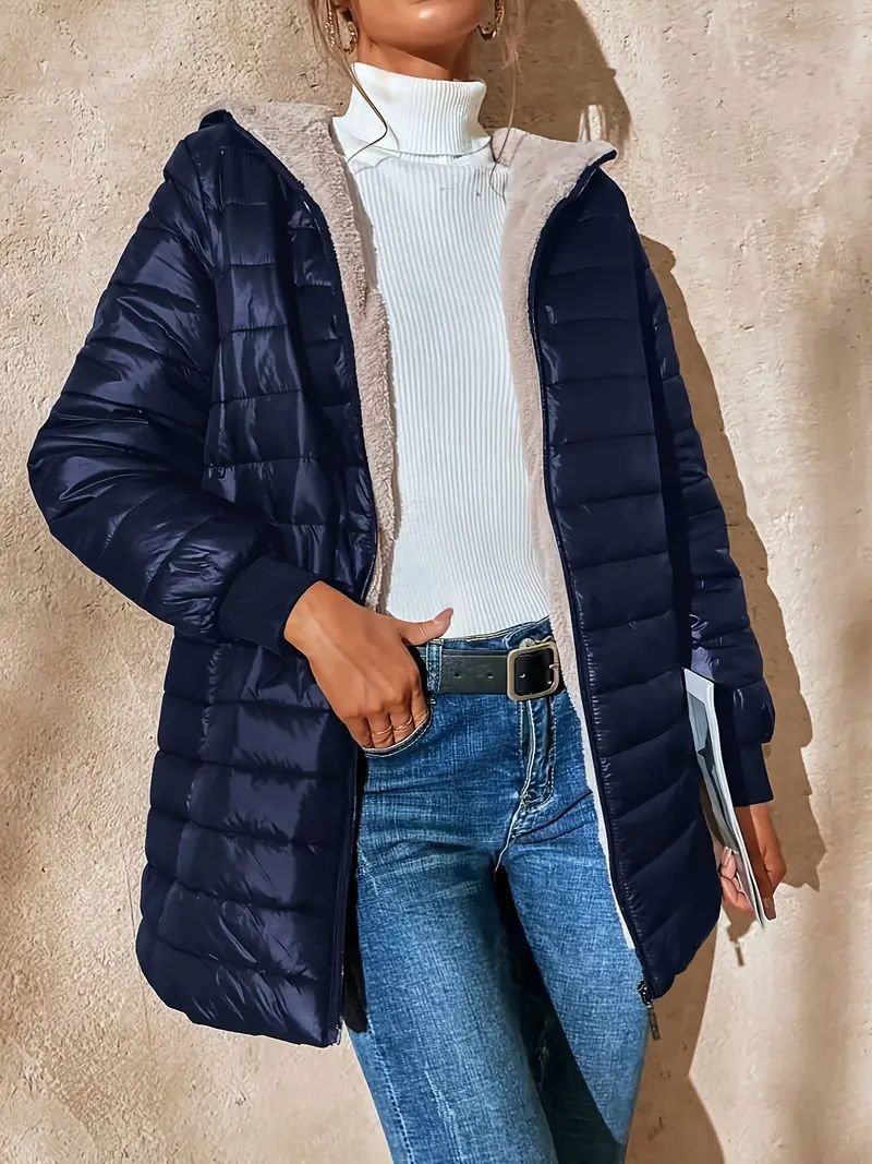 Capucine Fleece-Lined Hooded Quilted Jacket