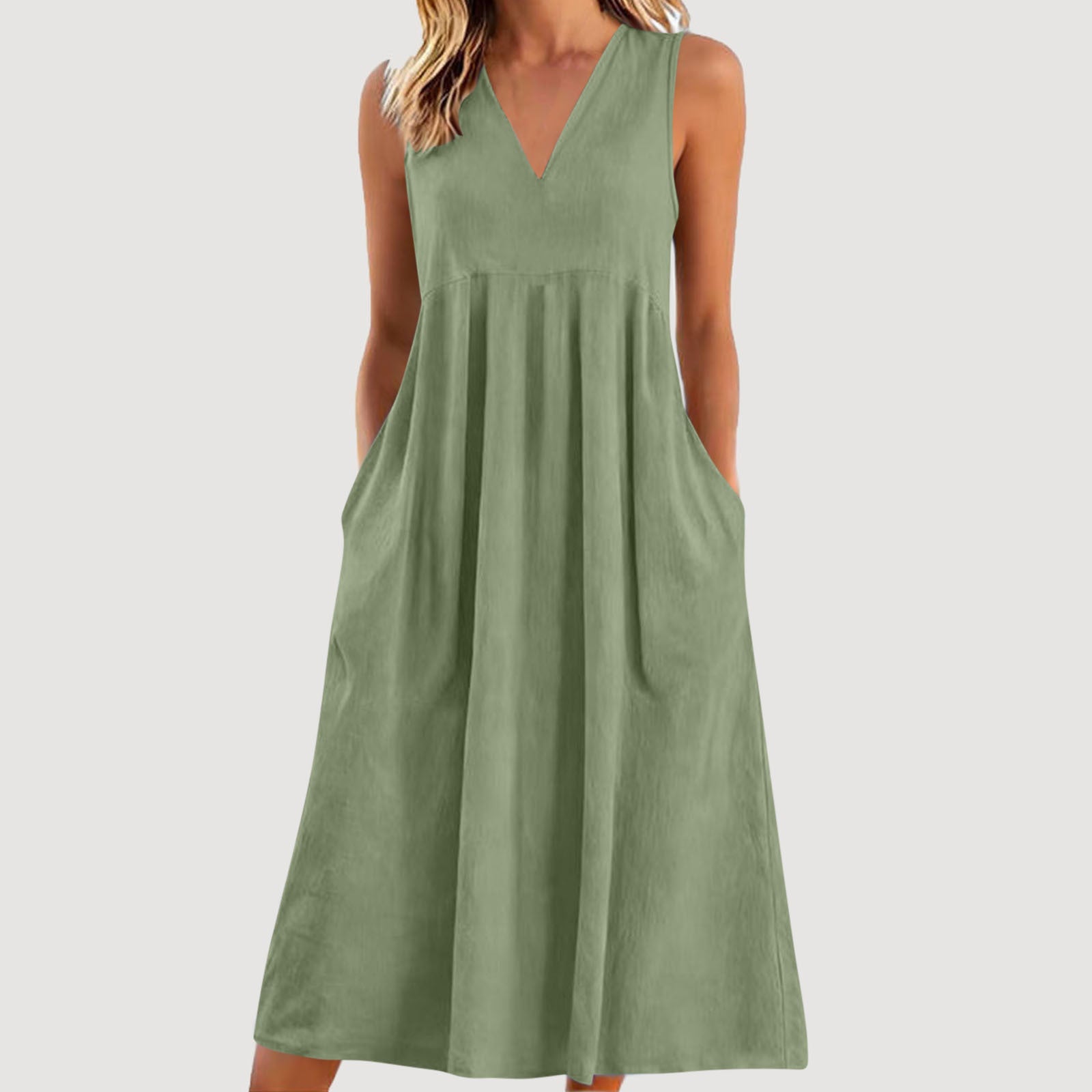 Vanya Cotton Linen Midi Dress