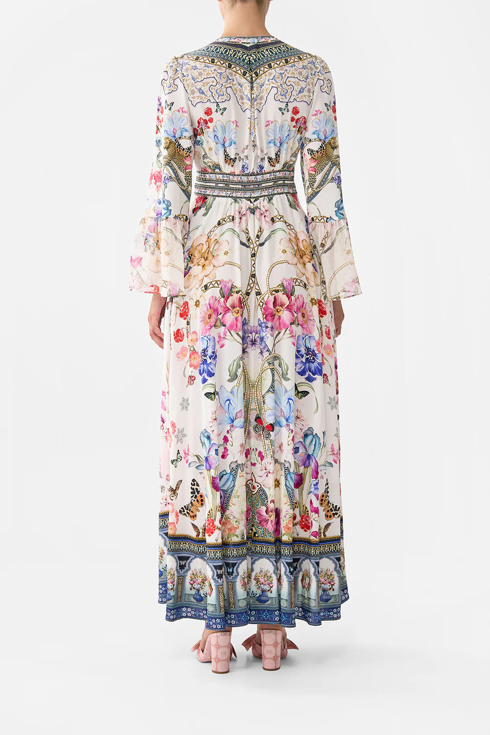 Margo & Main – floral chiffon puff sleeve maxi dress, additional view 12, US women's sizes