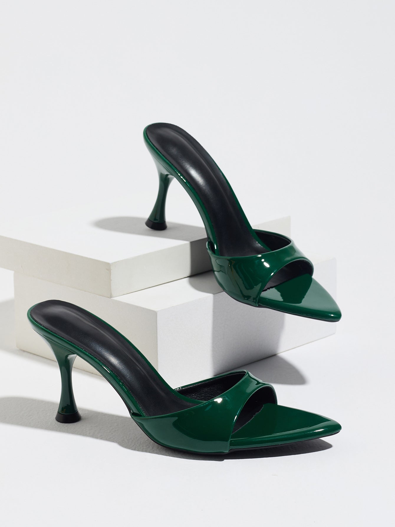 Women's Sculpted Patent Mule Heels
