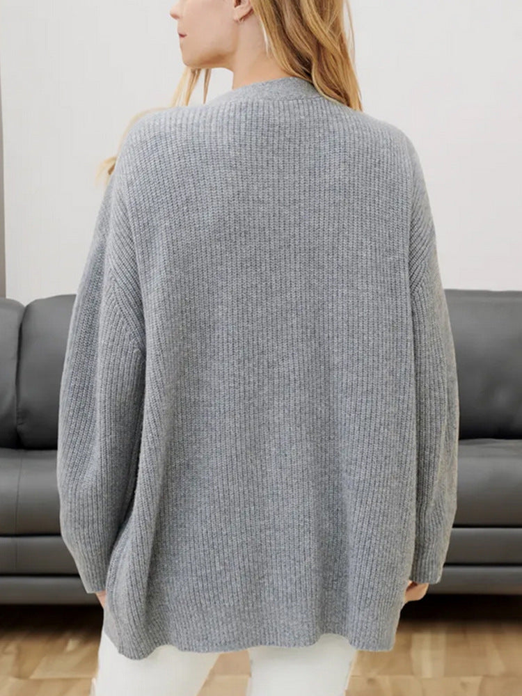 Marian Oversized Ribbed V-Neck Cardigan