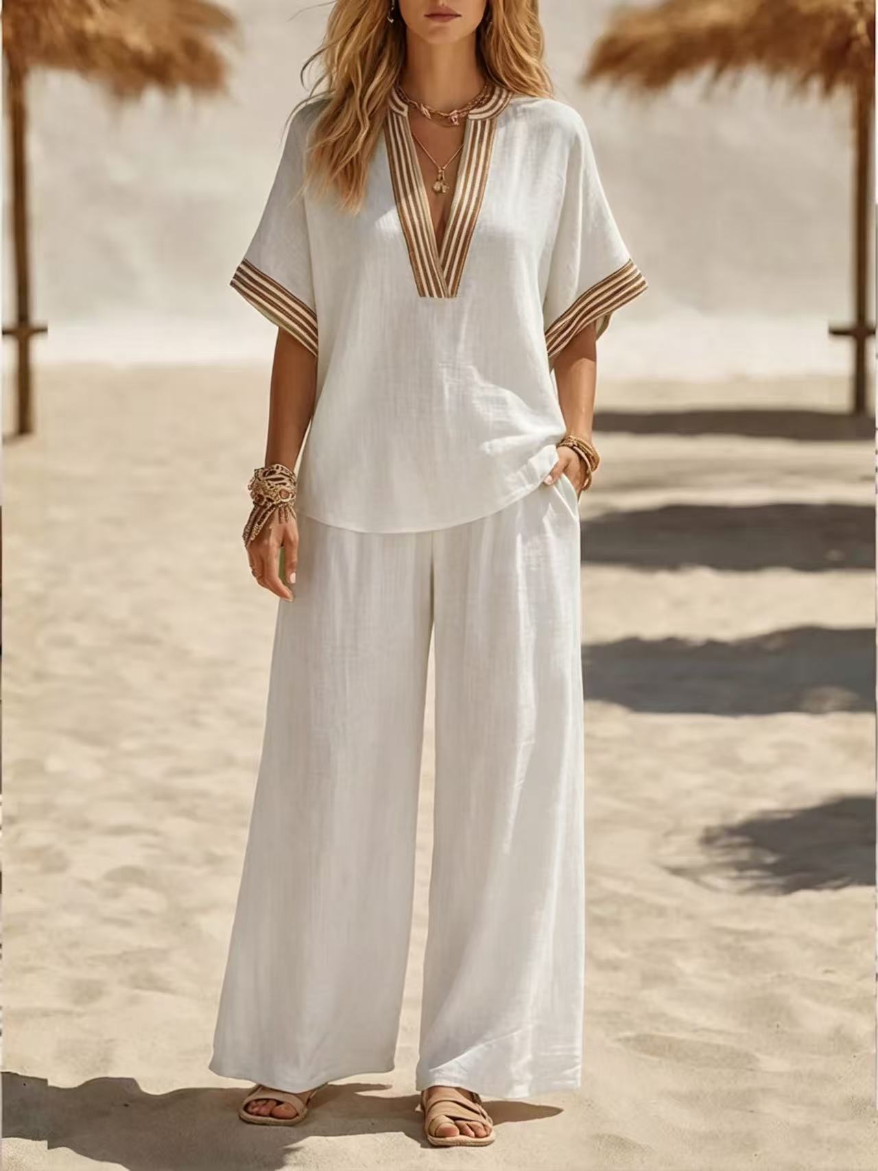 Sable Linen Blend Resort Set