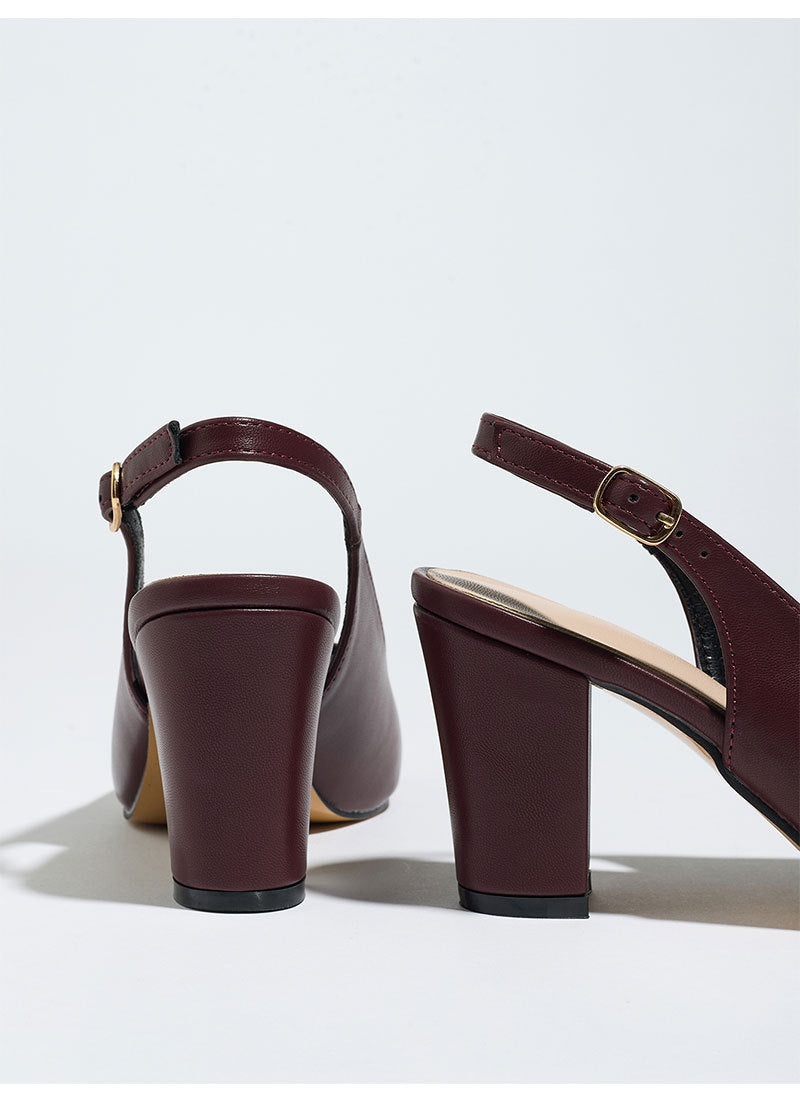 Audrey Slingback Leather Heels
