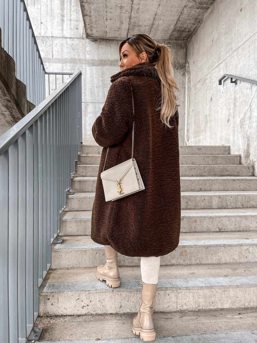 Alfreda Teddy Faux Fur Longline Coat