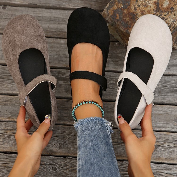 Cindy Soft Suede Mary Jane Flats