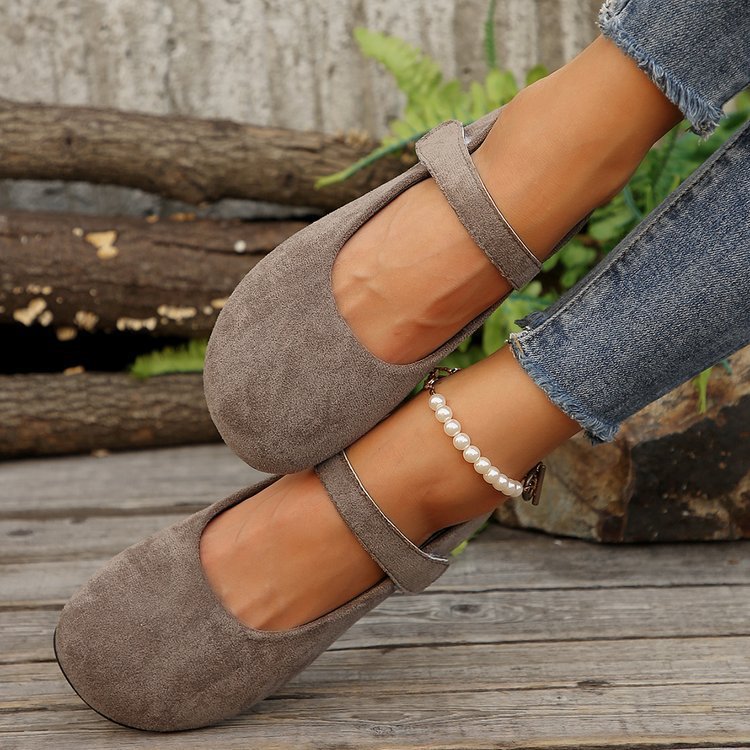 Cindy Soft Suede Mary Jane Flats