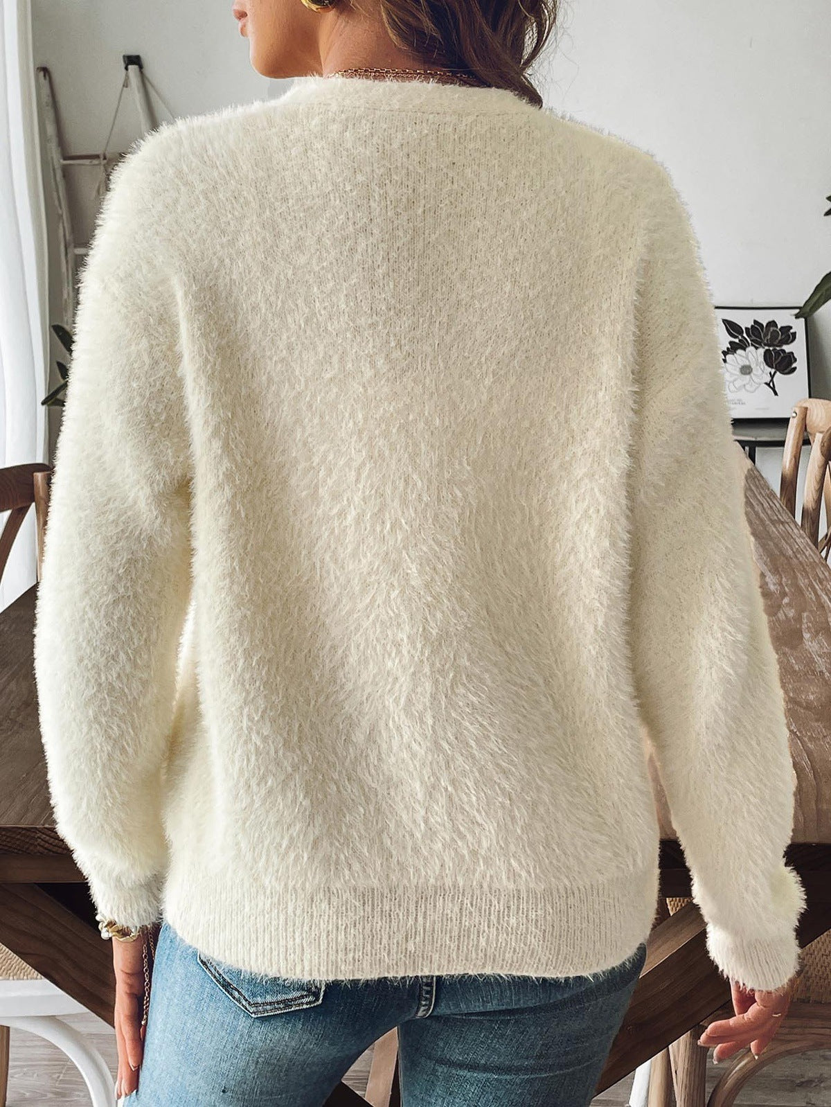 Talise Faux Mink Pearl Cardigan