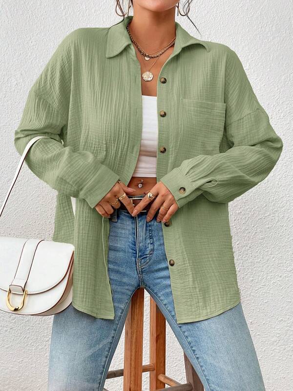 Mireya Lightweight Cotton Gauze Button-Up Shirt