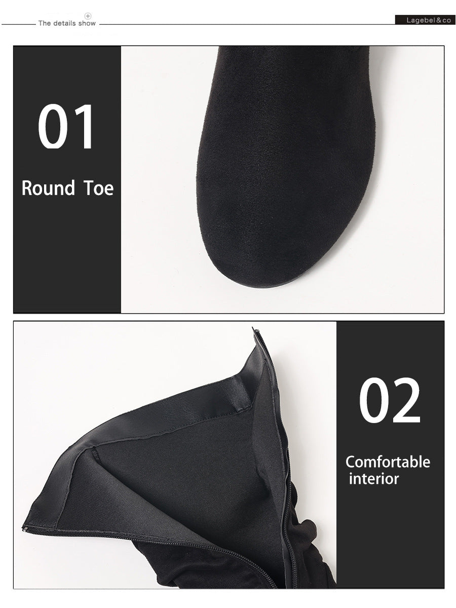 Frida Slouch Mid-Calf Flat Suede Boots