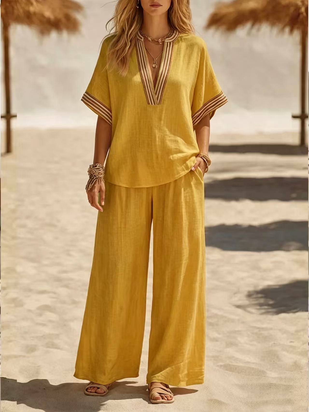 Sable Linen Blend Resort Set