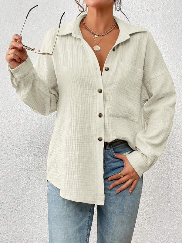 Mireya Lightweight Cotton Gauze Button-Up Shirt