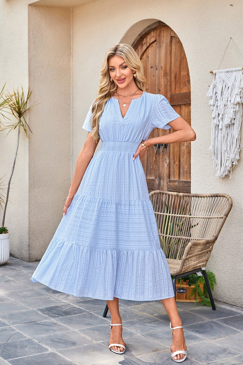 Odalys Tiered Flutter Sleeve Midi Dress