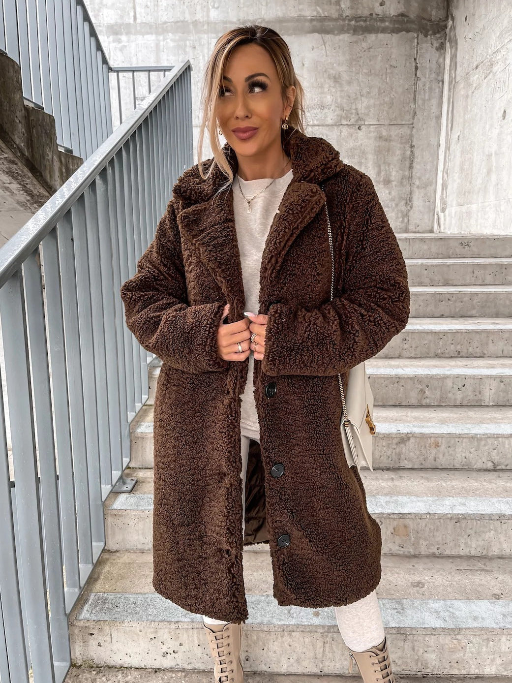 Alfreda Teddy Faux Fur Longline Coat