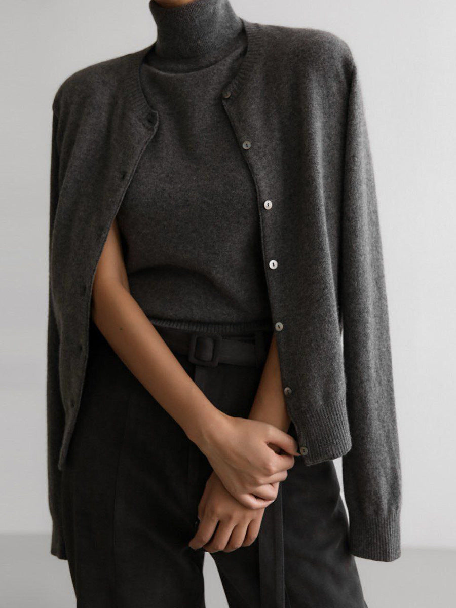 Madelief Mock Neck Knit Sweater Twinset