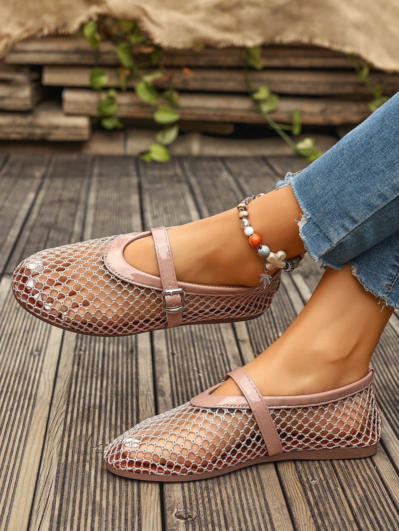 Maribel Mesh Mary Jane Flats