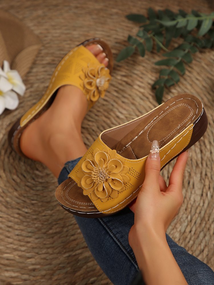 Autumn Floral Comfort Slide Sandals