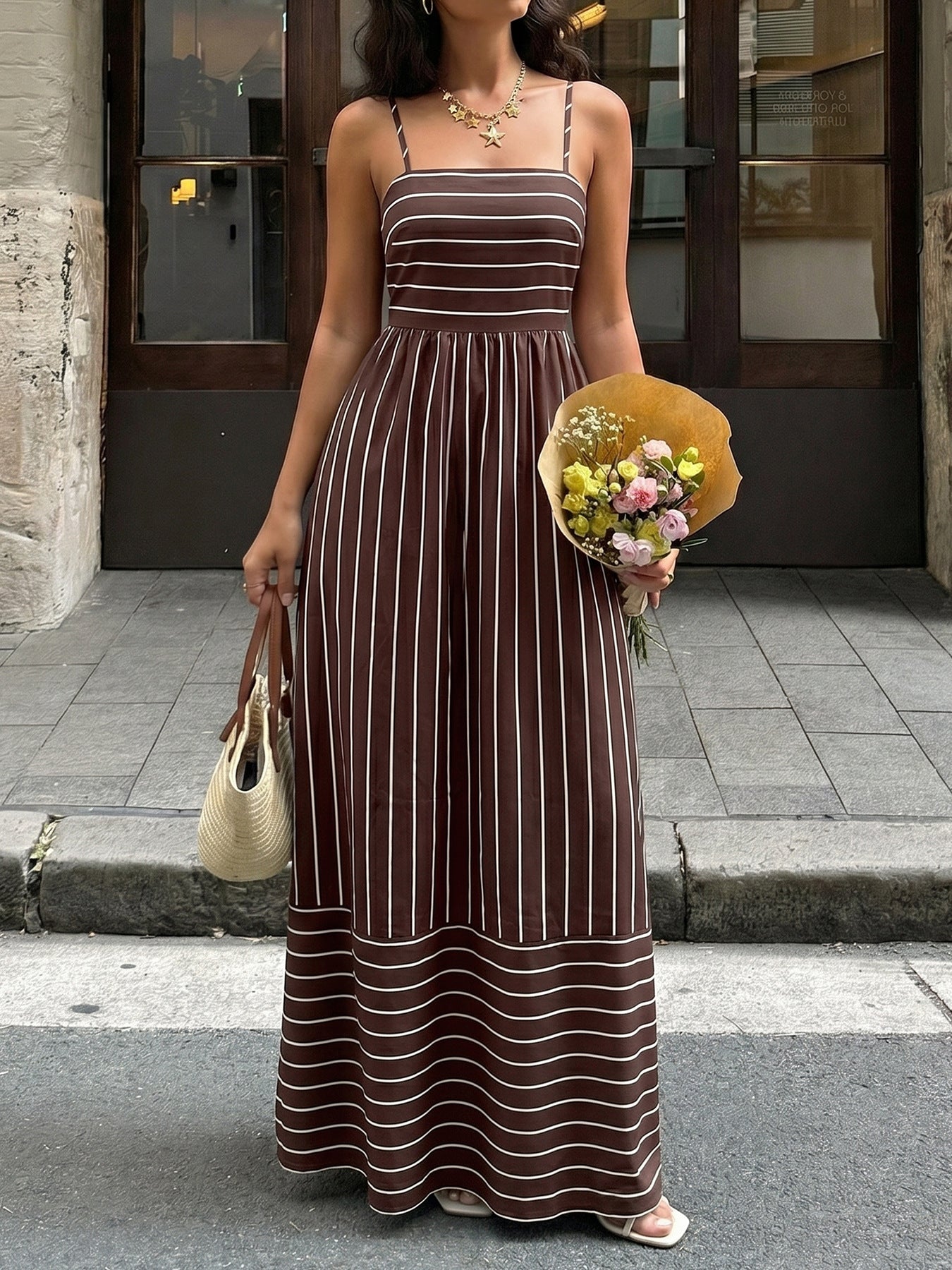 Helen Coastal Stripe Maxi Dress