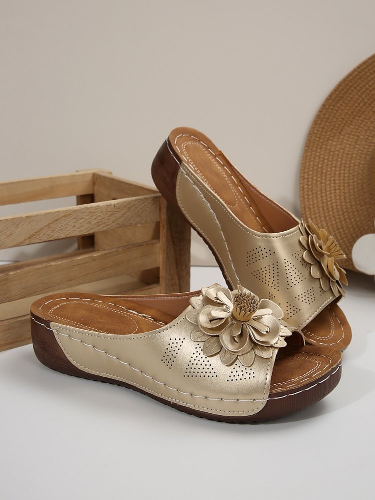 Autumn Floral Comfort Slide Sandals