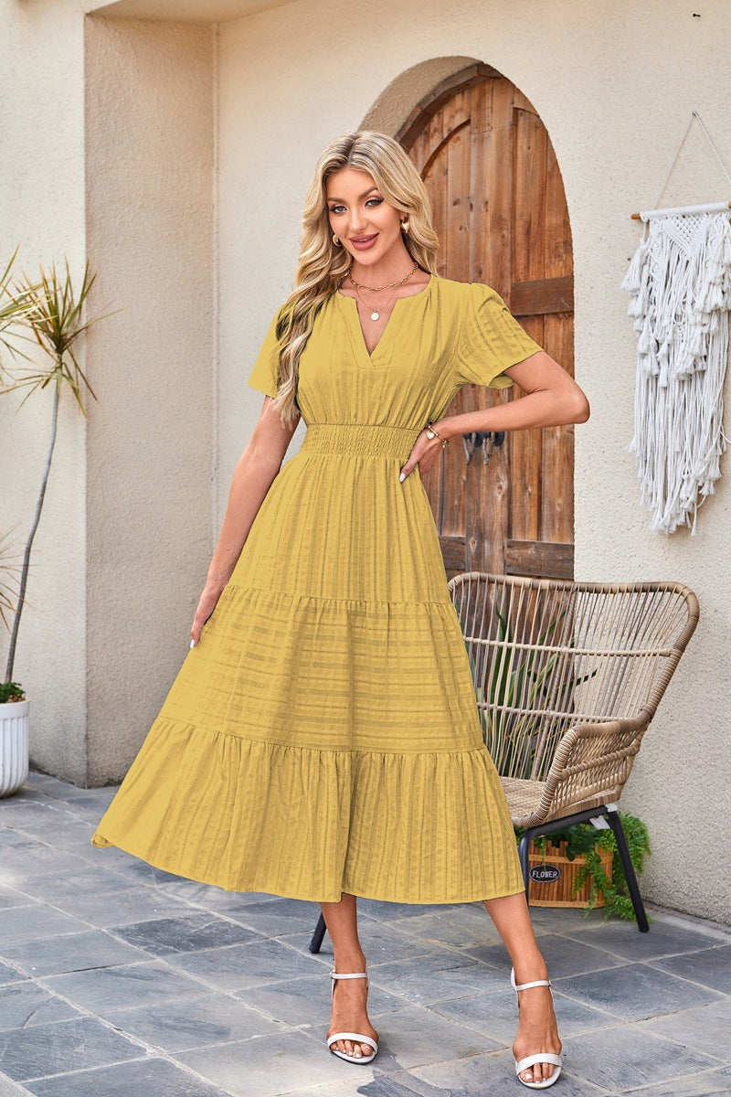 Odalys Tiered Flutter Sleeve Midi Dress