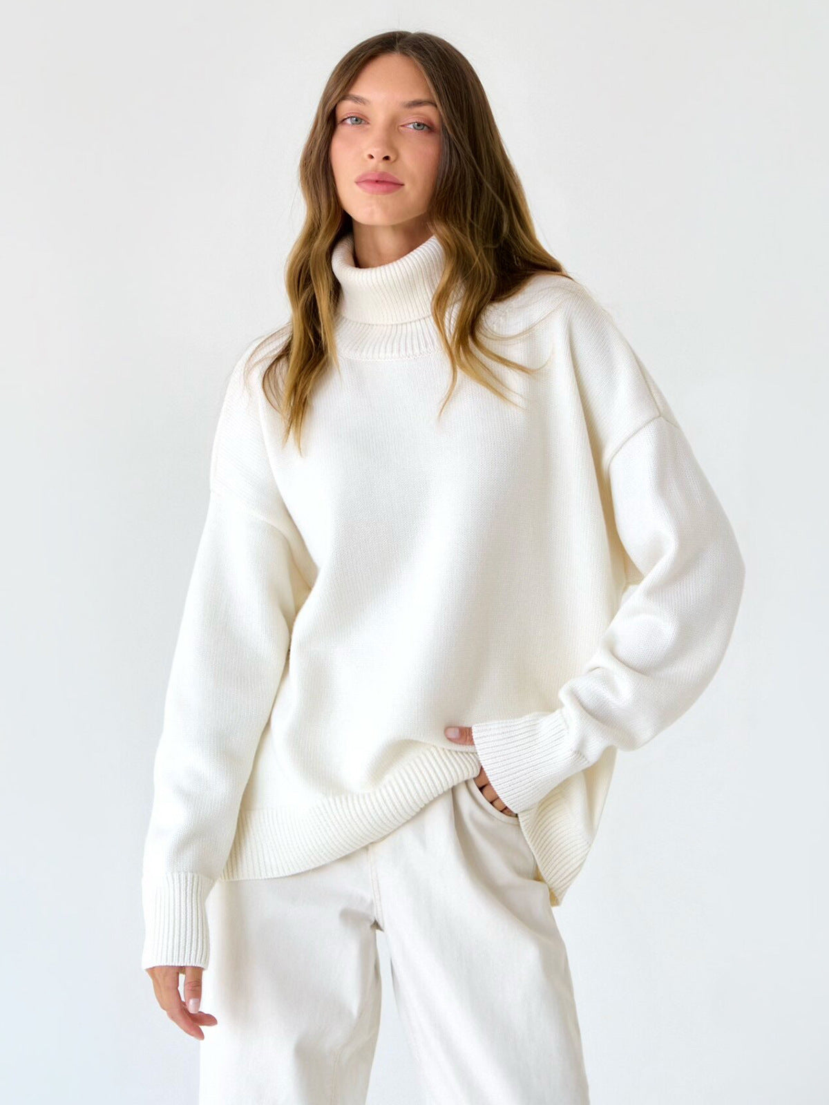 Estrella Oversized Knit Turtleneck Sweater
