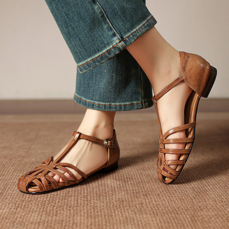 Camille Woven Ankle Strap Flats