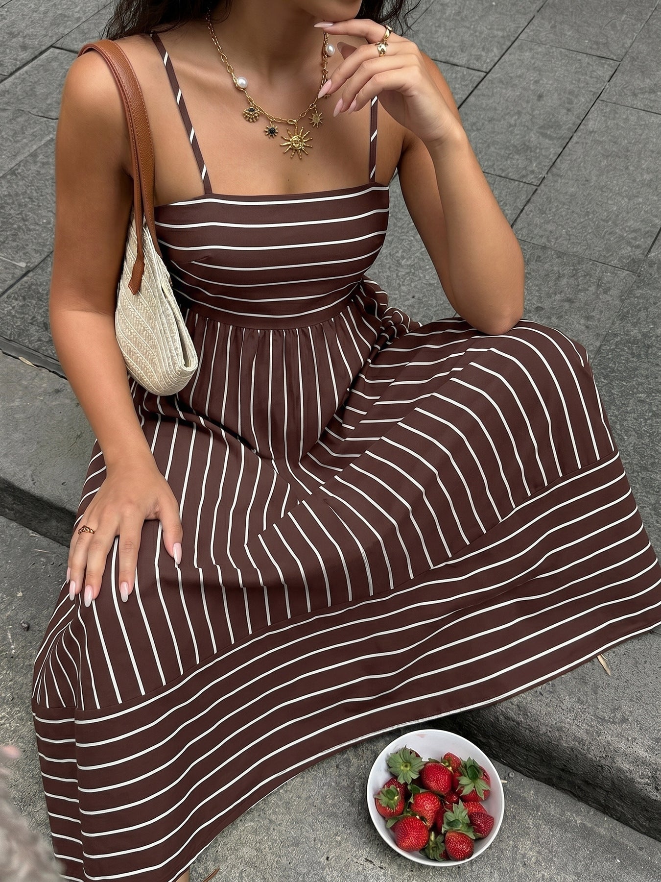 Helen Coastal Stripe Maxi Dress