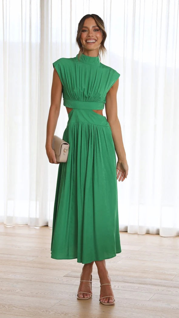 Valeria Elegant Cut-Out Midi Dress