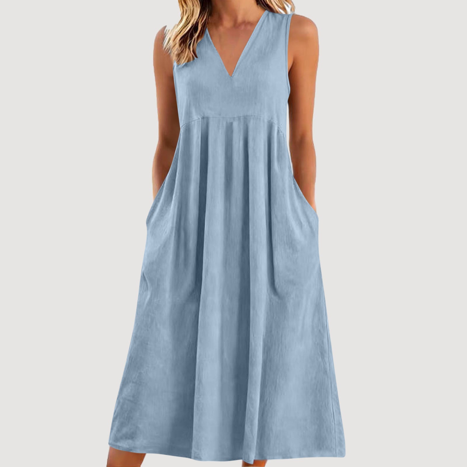 Vanya Cotton Linen Midi Dress