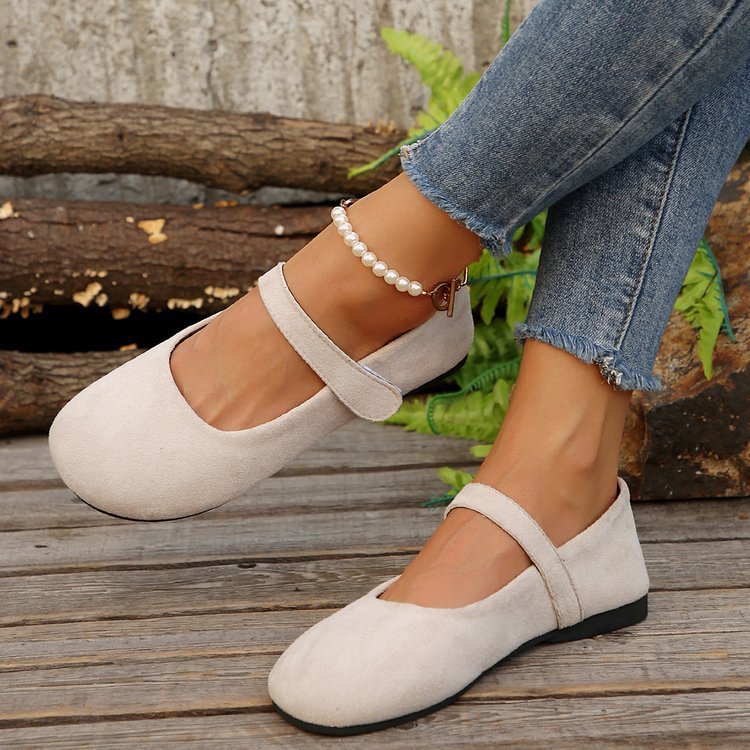 Cindy Soft Suede Mary Jane Flats