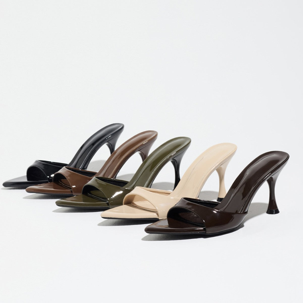 Women's Sculpted Patent Mule Heels