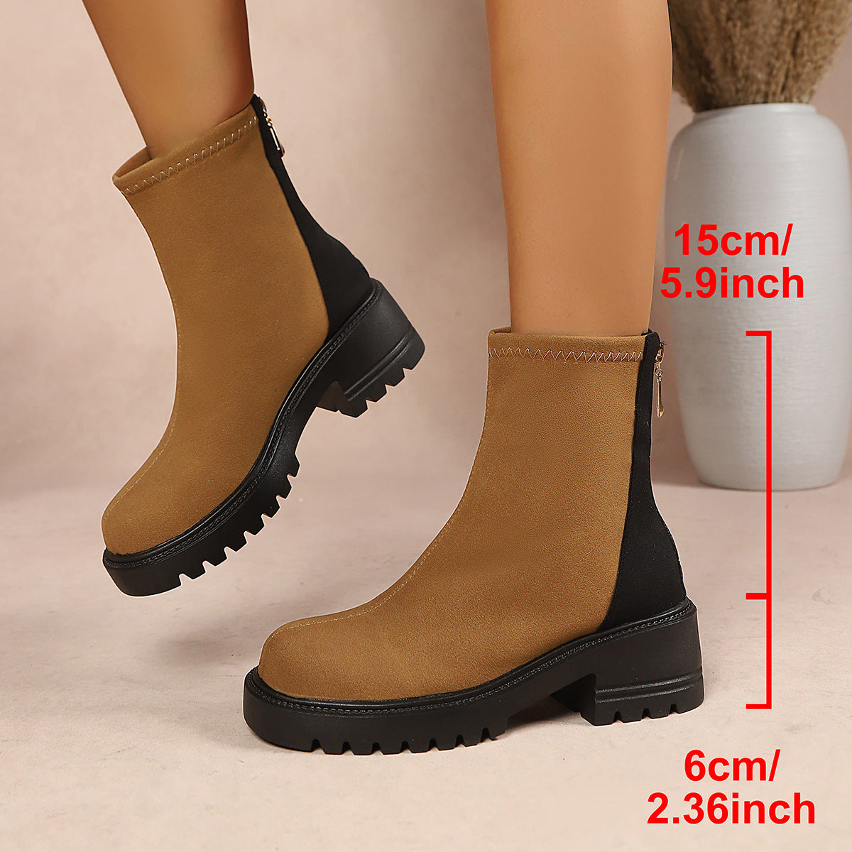 Saoirse Two-Tone Lug Sole Chelsea Boots