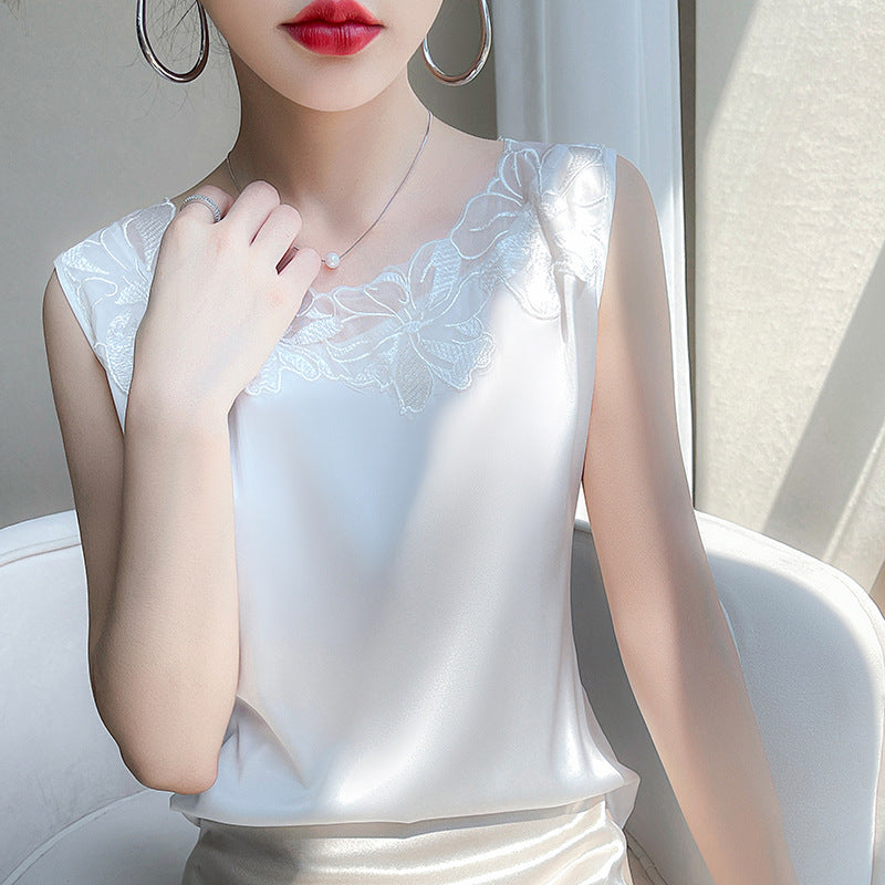Beth Satin Lace Top