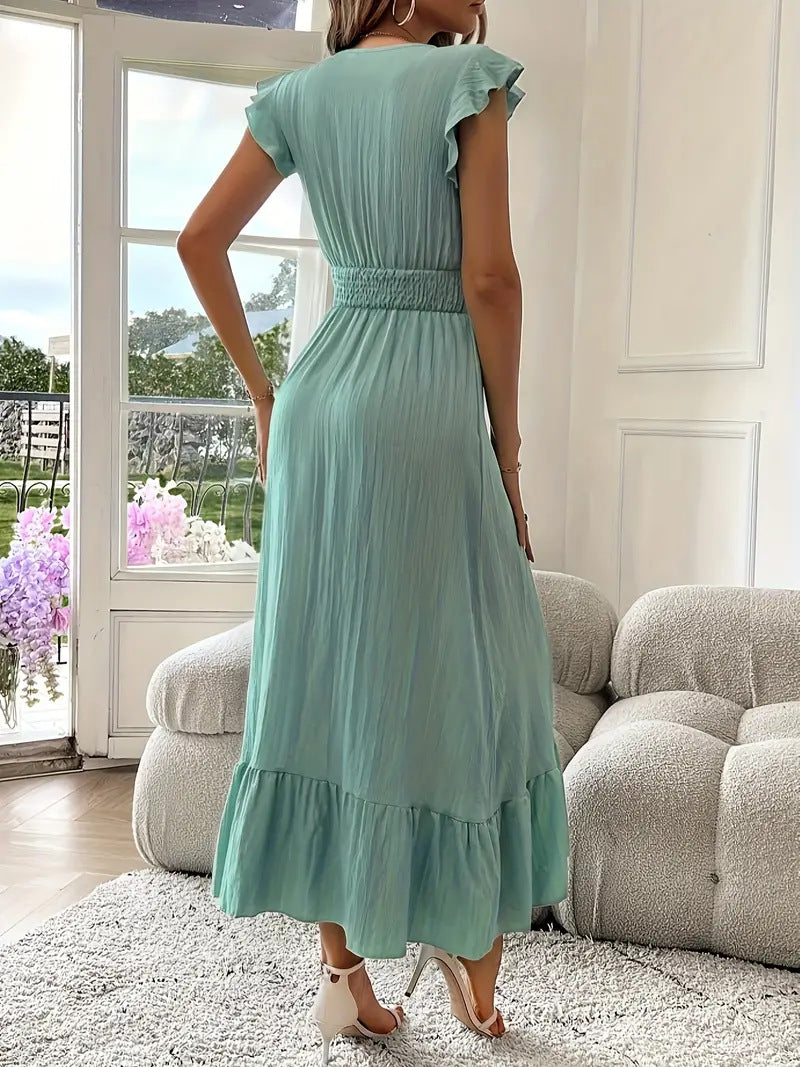 Serafina Ruffle Sleeve Maxi Dress