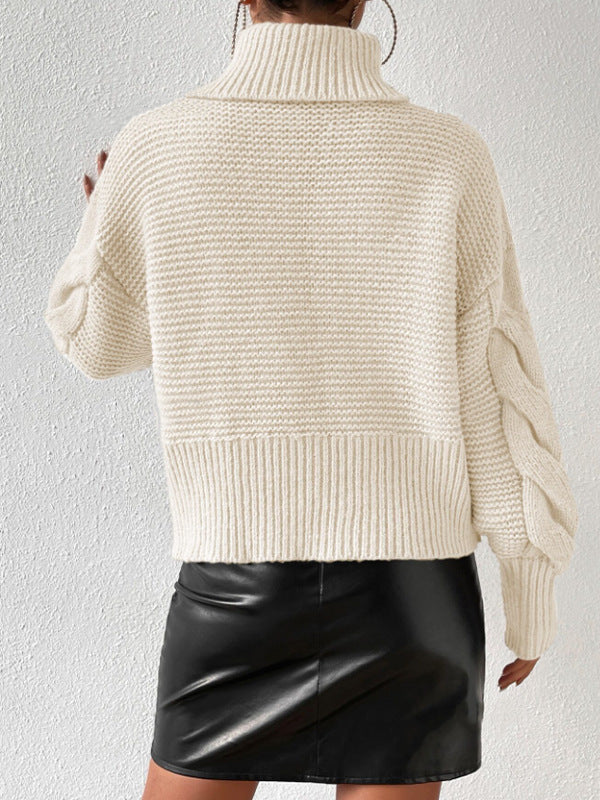 Yvette Chunky Cable Knit Turtleneck Sweater