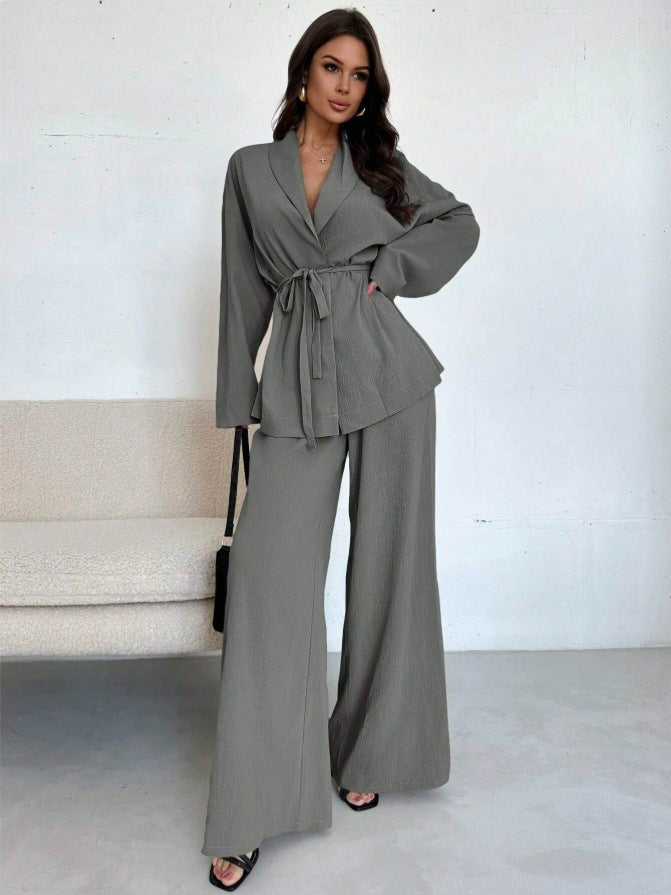Yara Belted Wide Leg Two Piece Set