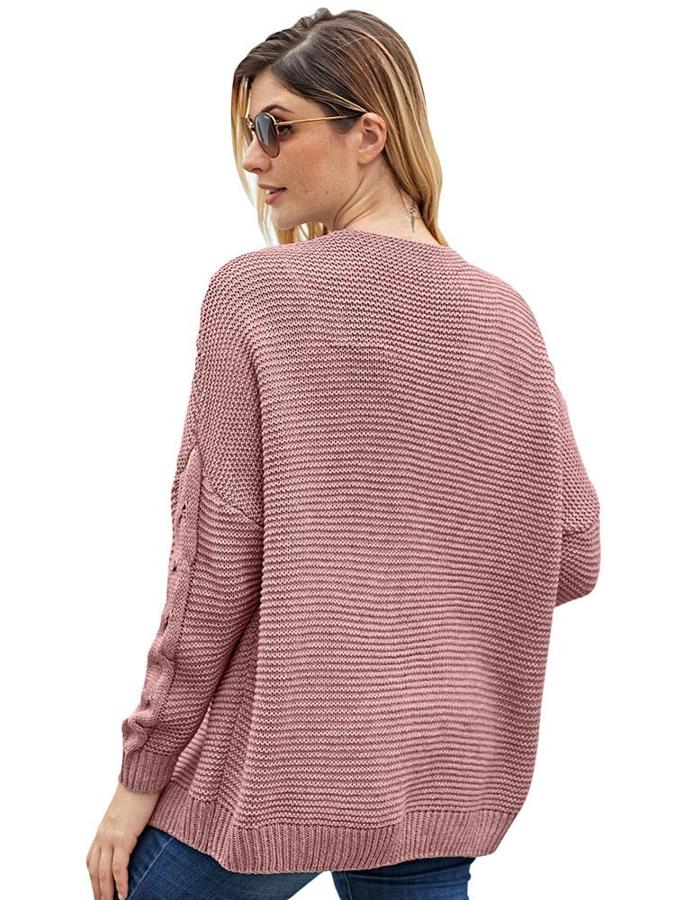 Edith Oversized Cable Knit Open Cardigan