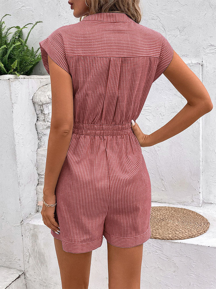 Nancy Relaxed Fit Belted Summer Romper