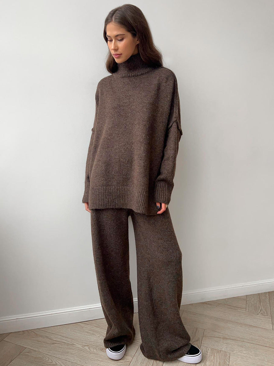 Margo & Main – turtleneck knit sweater & pants set, full length view, US women's sizes