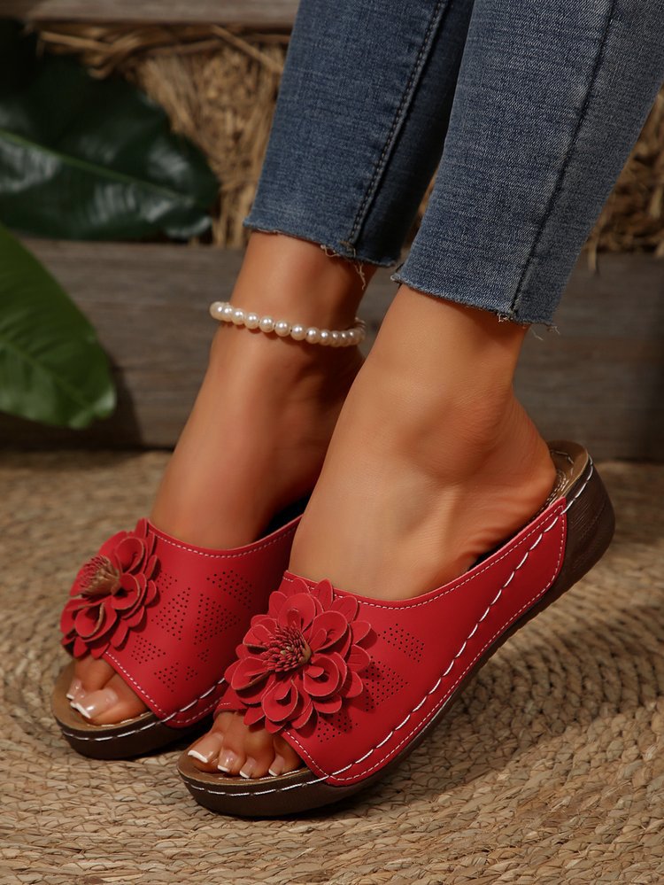 Autumn Floral Comfort Slide Sandals