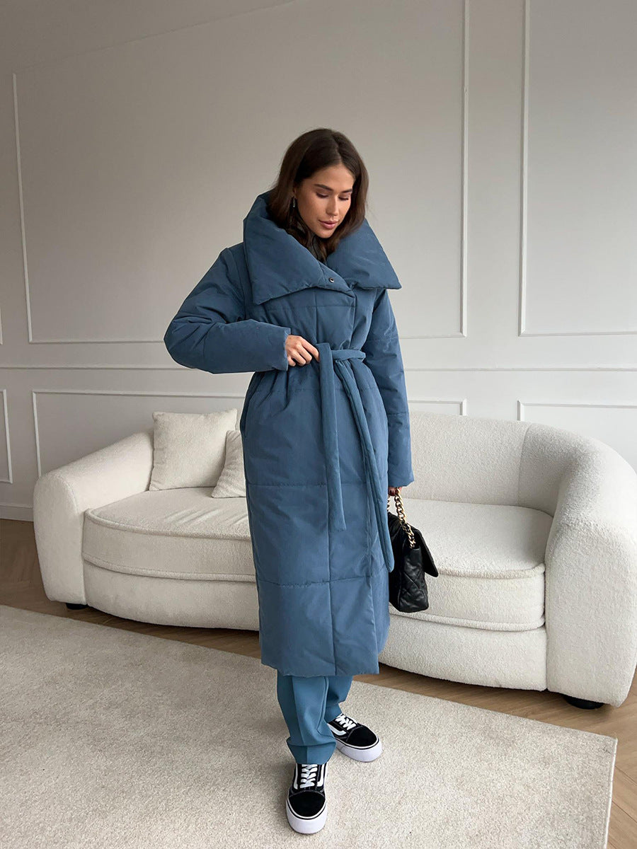 Tessaly Belted Shawl Collar Puffer Coat