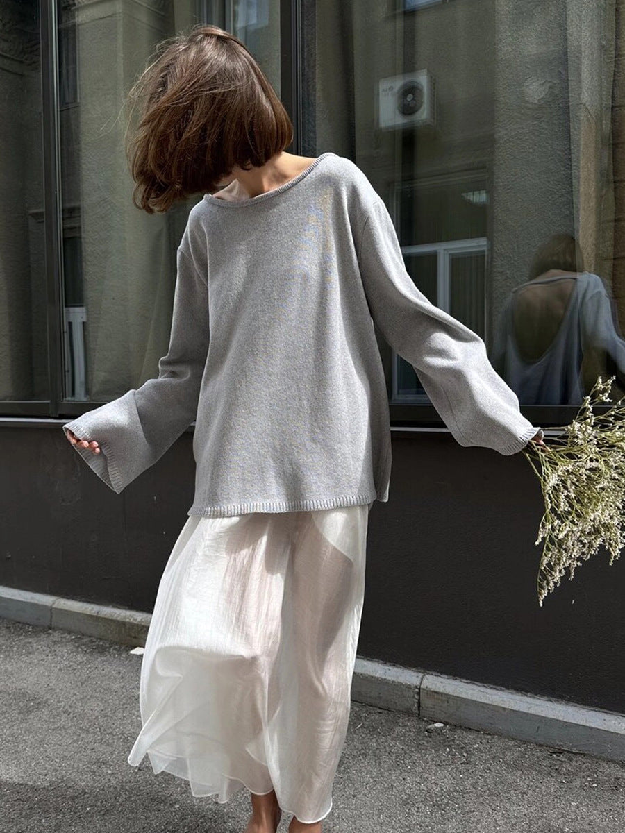 Ginevra Open Back Cotton Knit Sweater