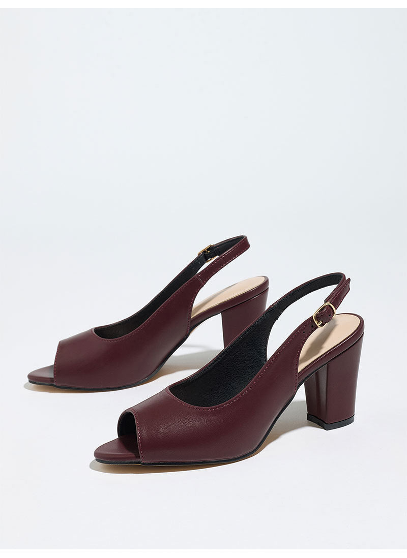 Audrey Slingback Leather Heels