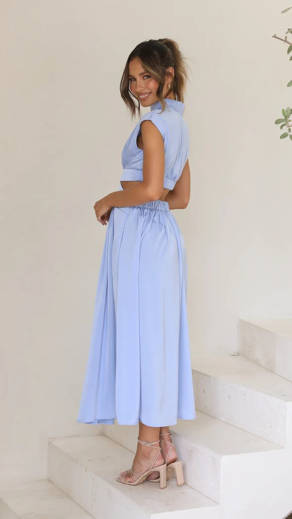 Valeria Elegant Cut-Out Midi Dress