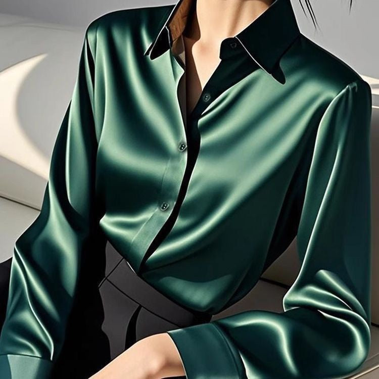 Amy Satin Button Shirt
