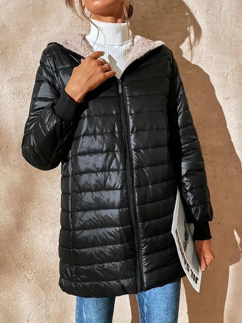 Capucine Fleece-Lined Hooded Quilted Jacket
