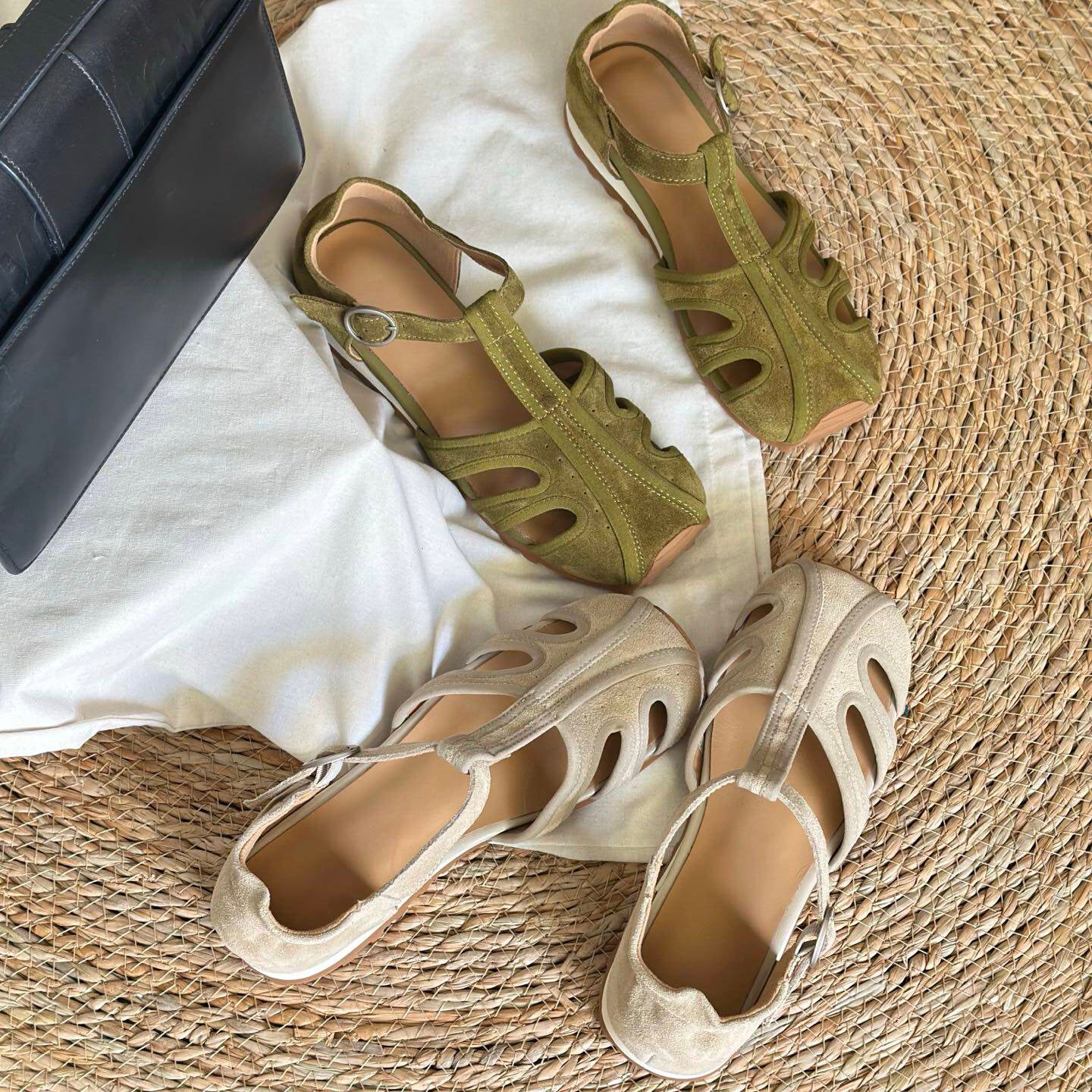 Odelle Suede Cutout Sandals